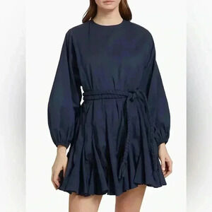 RHODE Navy Blue Long-Sleeve Mini Dress